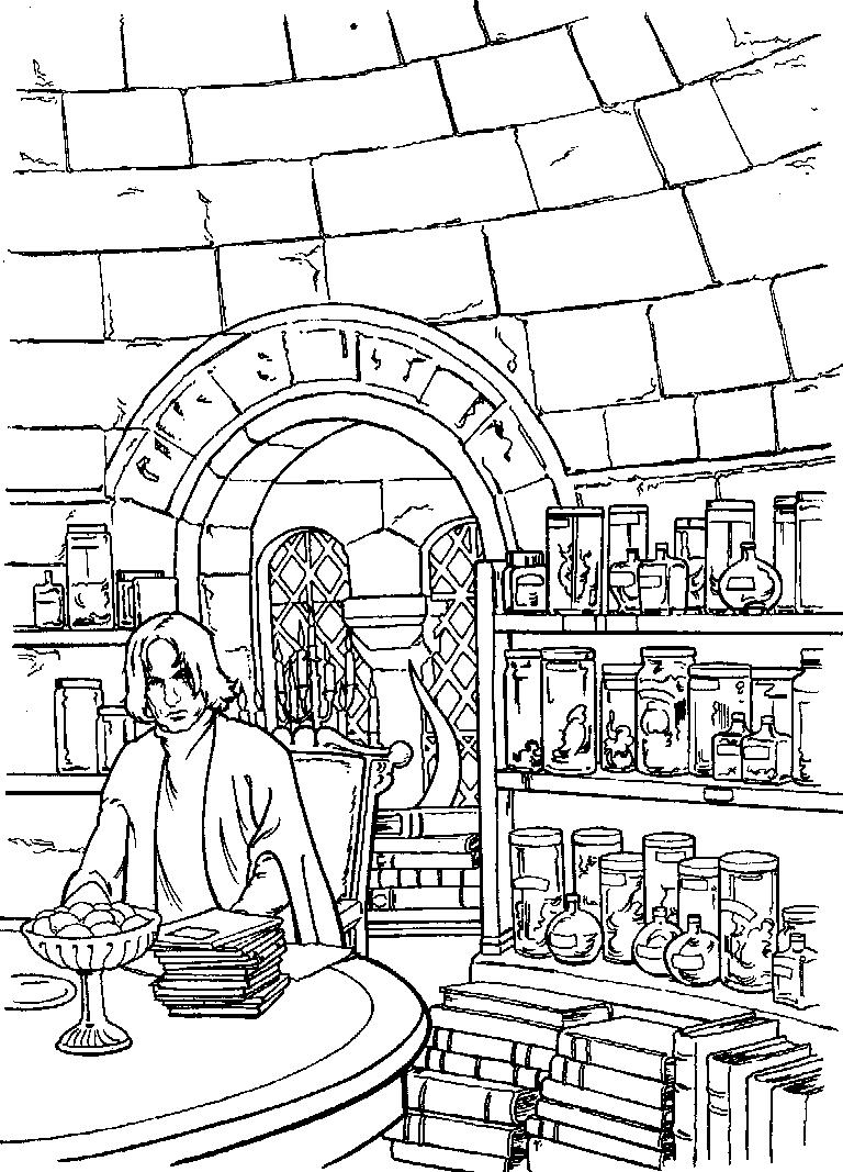 Fisă de colorat cu Harry potter camera secretelor de colorat p14