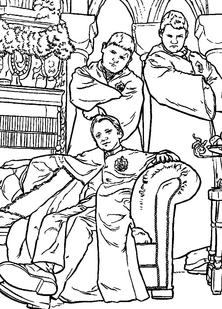 Fisă de colorat cu Harry potter camera secretelor de colorat p18