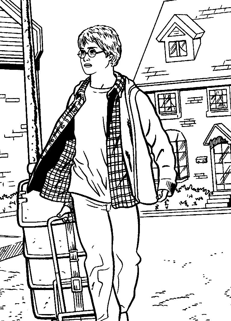 Fisă de colorat cu Harry potter piatra filosofala de colorat p12