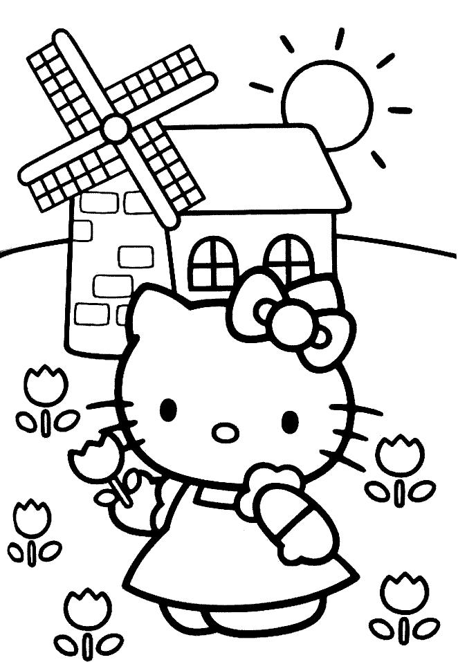 Fisă de colorat cu Hello kitty de colorat p17
