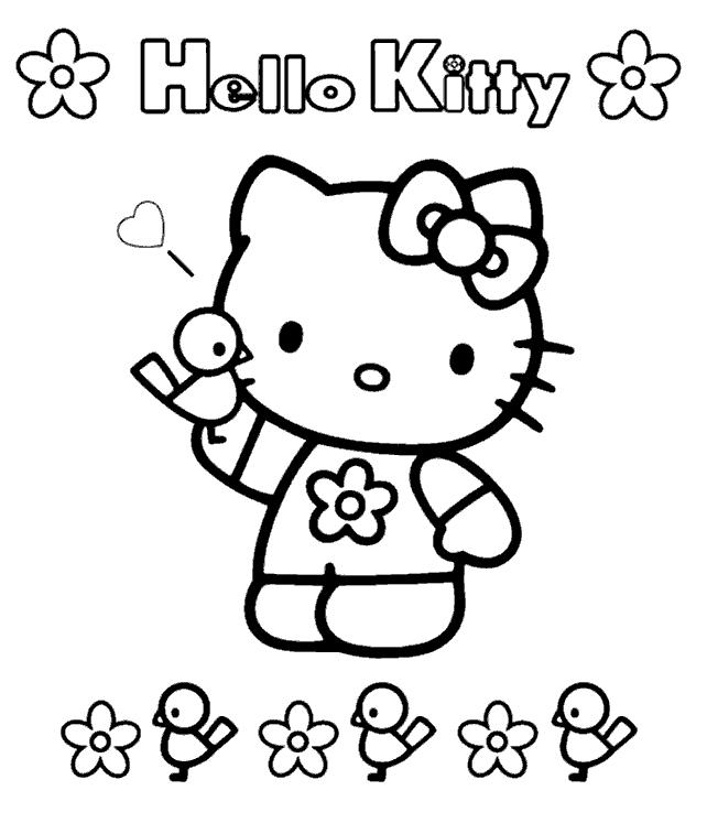 Fisă de colorat cu Hello kitty de colorat p24