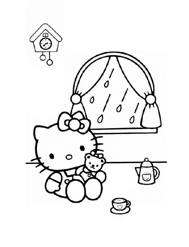 Fisă de colorat cu Hello kitty de colorat p27