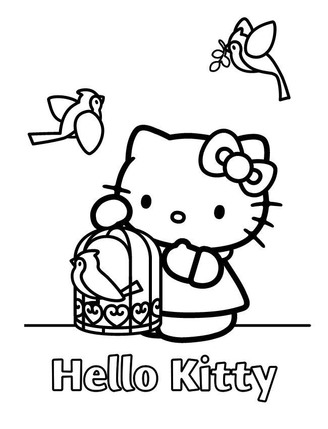 Fisă de colorat cu Hello kitty de colorat p30