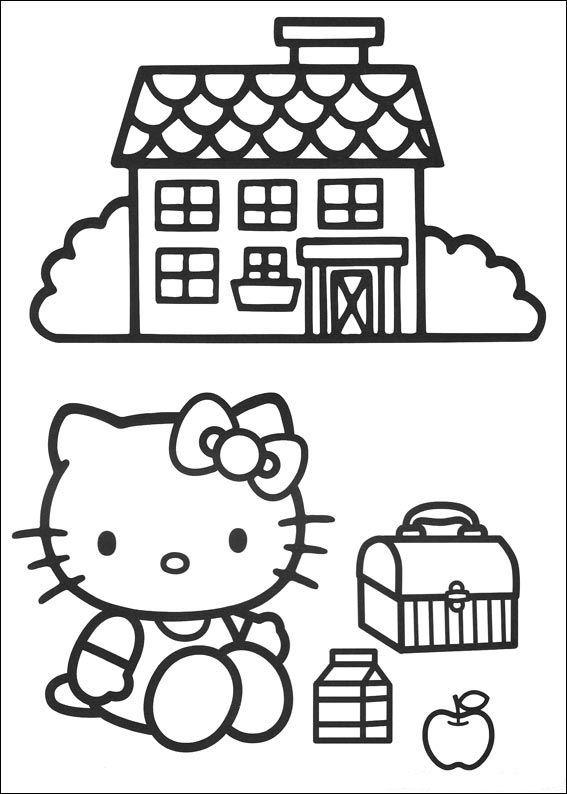 Fisă de colorat cu Hello kitty de colorat p32