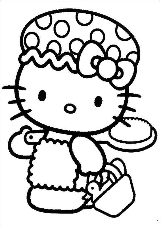 Fisă de colorat cu Hello kitty de colorat p46