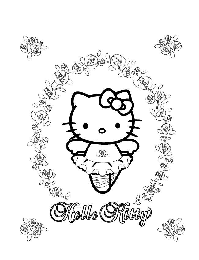 Fisă de colorat cu Hello kitty de colorat p58