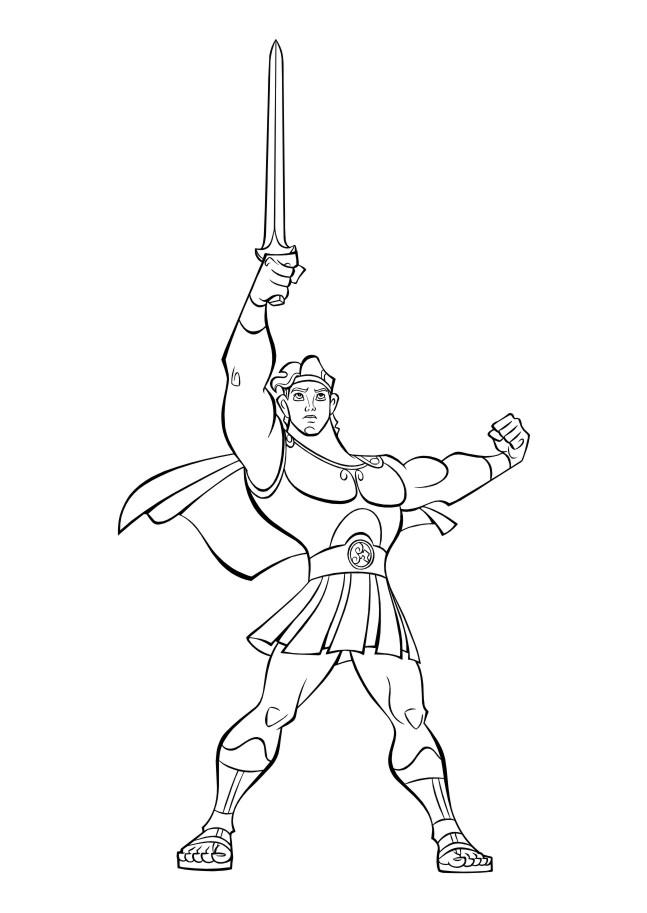 Fisă de colorat cu Hercule de colorat p27
