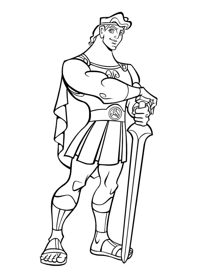Fisă de colorat cu Hercule de colorat p38