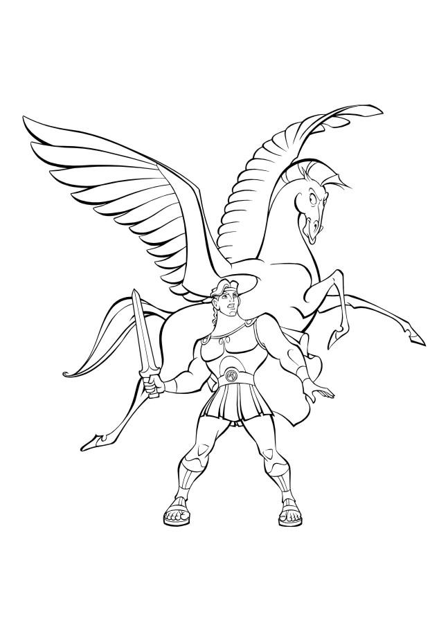 Fisă de colorat cu Hercule de colorat p45