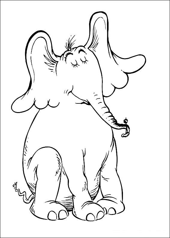 Fisă de colorat cu Horton de colorat p02