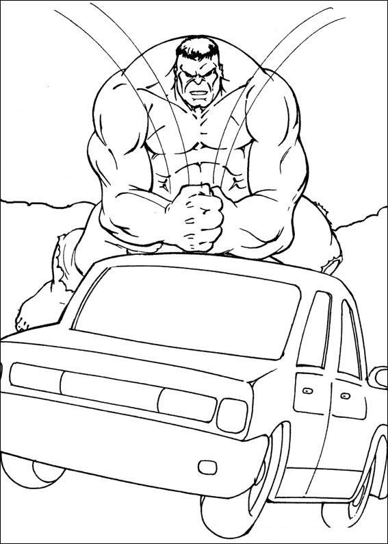Fisă de colorat cu Hulk de colorat p73