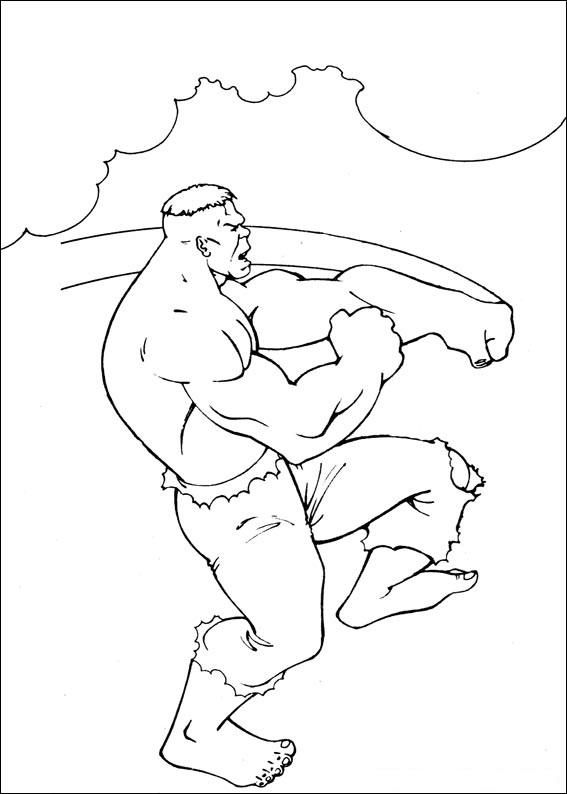 Fisă de colorat cu Hulk de colorat p80