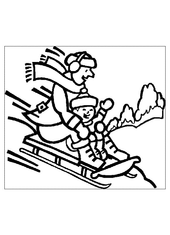 Fisă de colorat cu Iarna de colorat p103