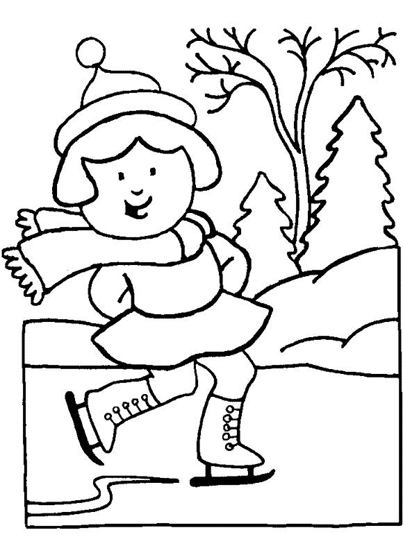 Fisă de colorat cu Iarna de colorat p105