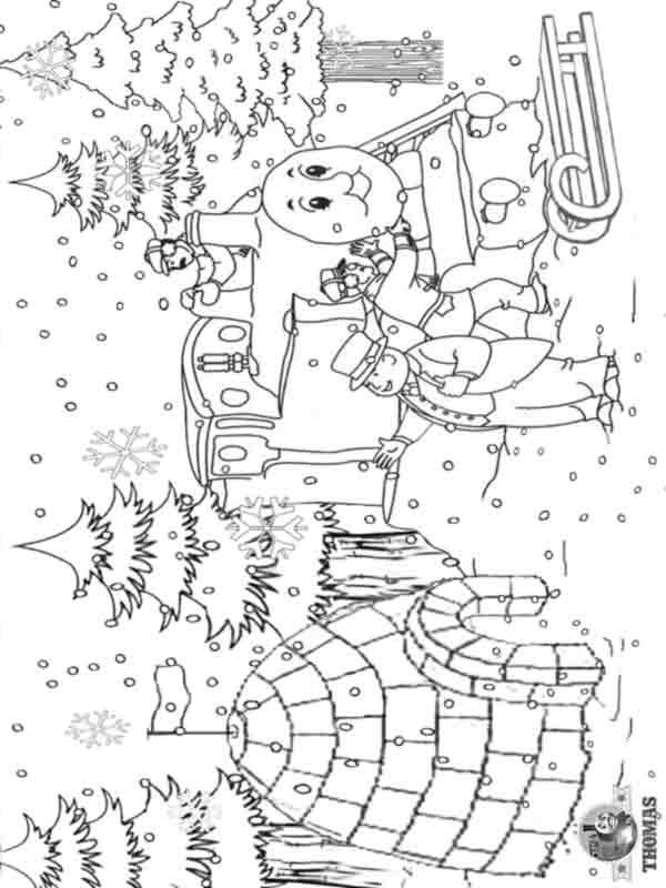 Fisă de colorat cu Iarna de colorat p20