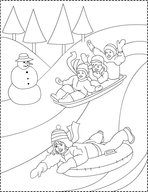 Fisă de colorat cu Iarna de colorat p24