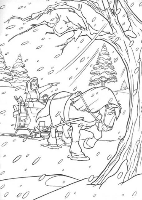 Fisă de colorat cu Iarna de colorat p52