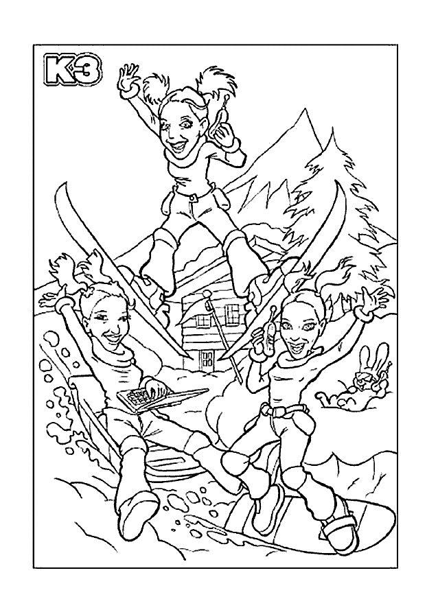 Fisă de colorat cu Iarna de colorat p55