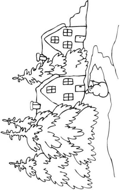 Fisă de colorat cu Iarna de colorat p64