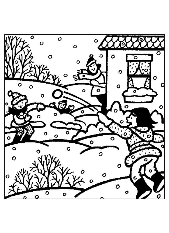 Fisă de colorat cu Iarna de colorat p81