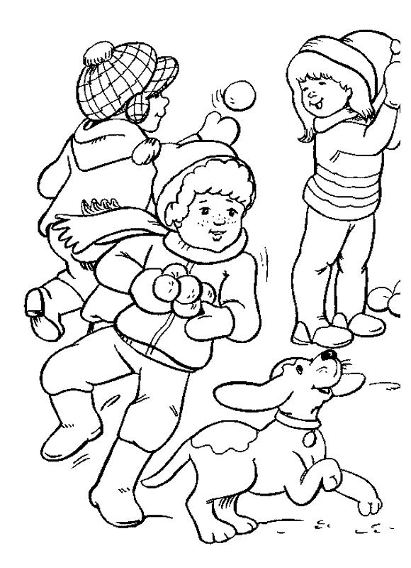 Fisă de colorat cu Iarna de colorat p84