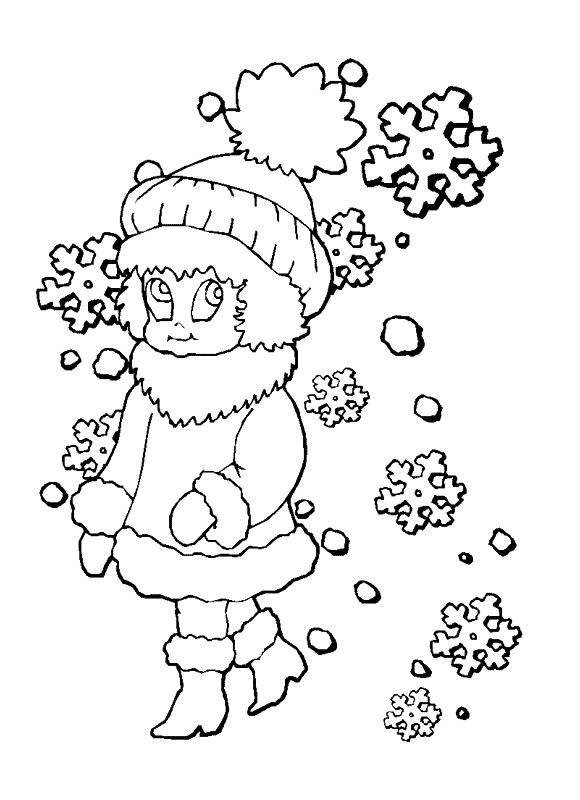 Fisă de colorat cu Iarna de colorat p86