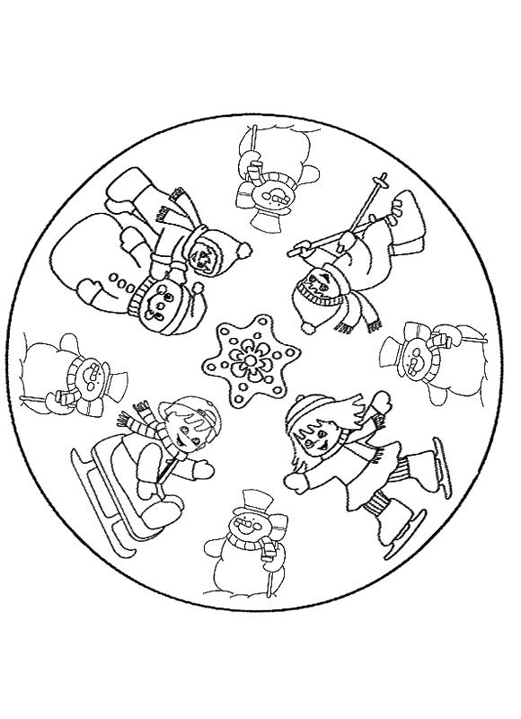 Fisă de colorat cu Iarna de colorat p91