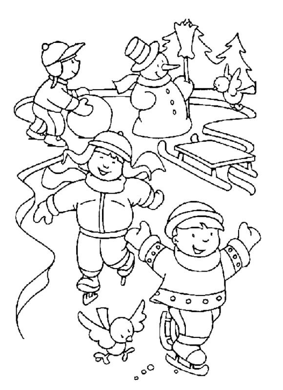 Fisă de colorat cu Iarna de colorat p94