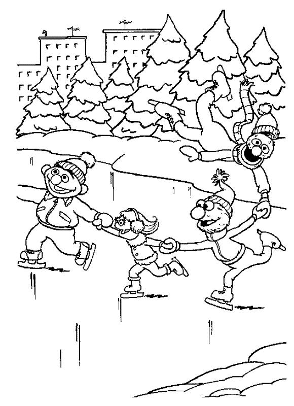 Fisă de colorat cu Iarna de colorat p96