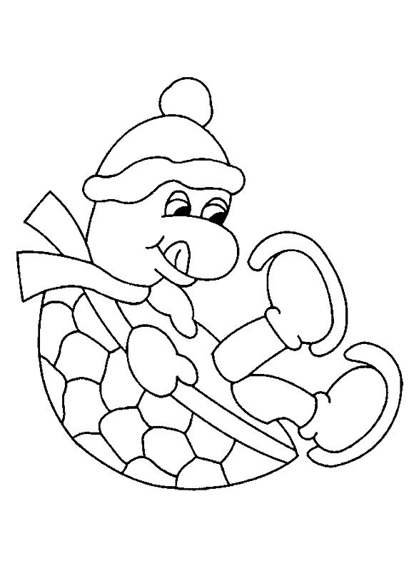 Fisă de colorat cu Iarna de colorat p99