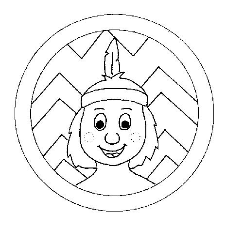 Fisă de colorat cu Indieni de colorat p07