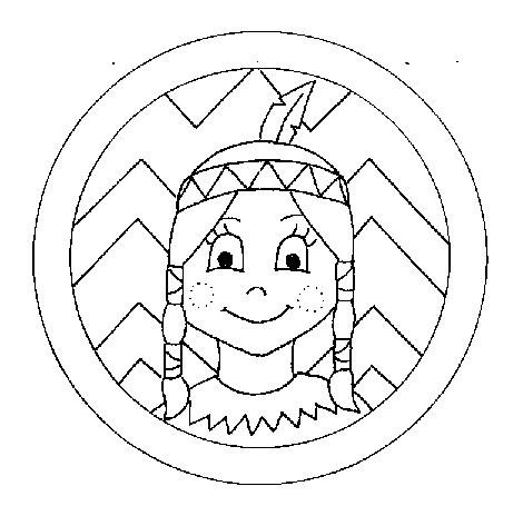 Fisă de colorat cu Indieni de colorat p08