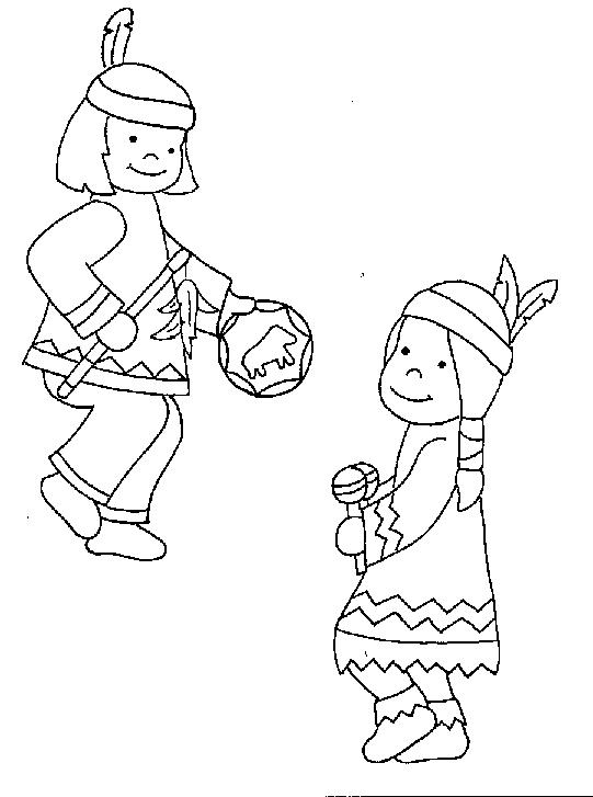 Fisă de colorat cu Indieni de colorat p10