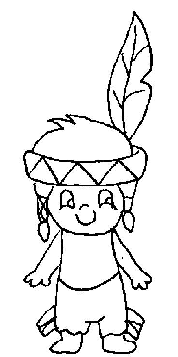 Fisă de colorat cu Indieni de colorat p12