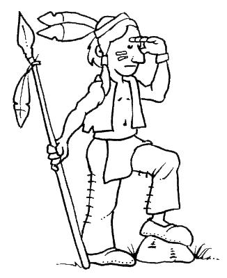 Fisă de colorat cu Indieni de colorat p35