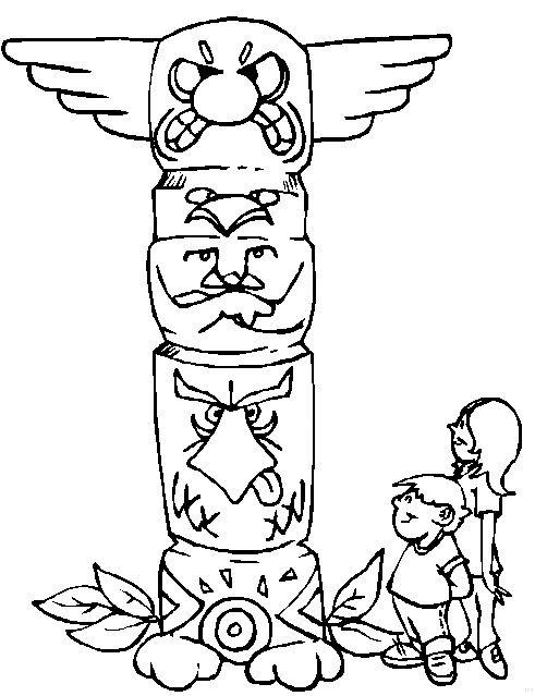 Fisă de colorat cu Indieni de colorat p48