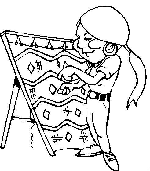 Fisă de colorat cu Indieni de colorat p49