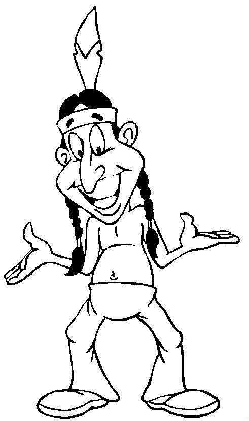 Fisă de colorat cu Indieni de colorat p51