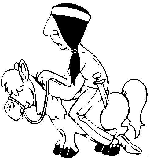 Fisă de colorat cu Indieni de colorat p56