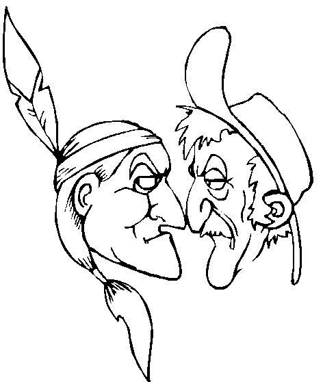 Fisă de colorat cu Indieni de colorat p58