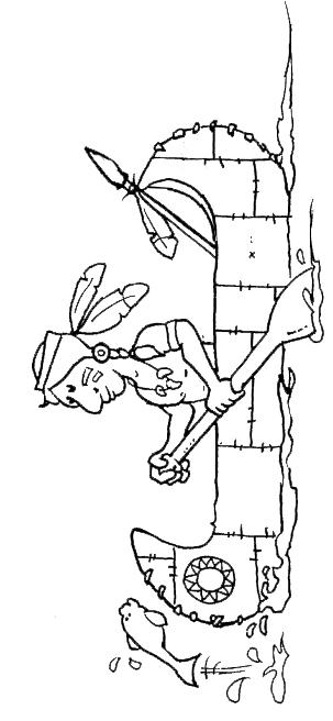 Fisă de colorat cu Indieni de colorat p59