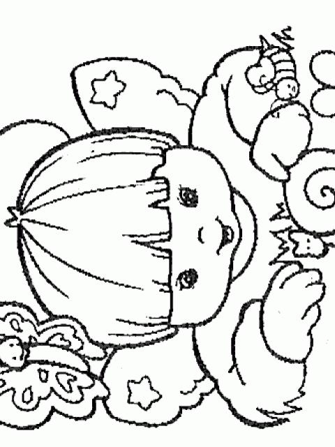 Fisă de colorat cu Ingerasi de colorat p01