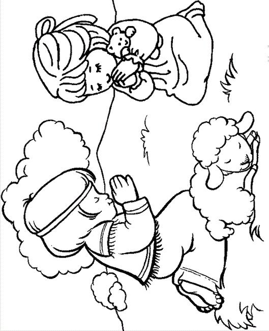 Fisă de colorat cu Ingerasi de colorat p05