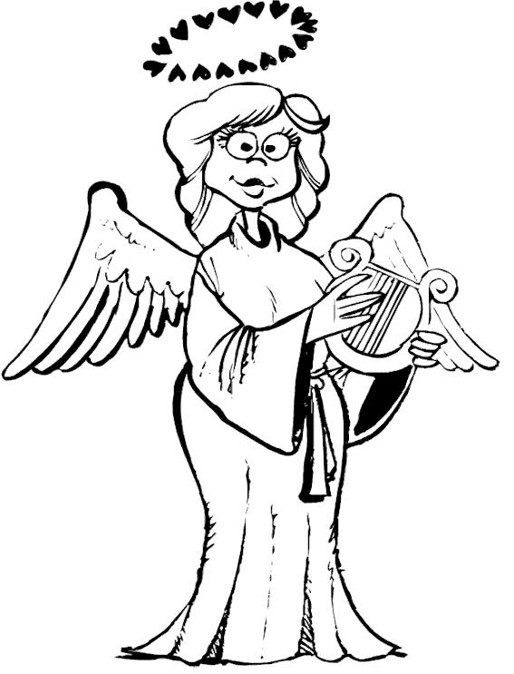 Fisă de colorat cu Ingerasi de colorat p10