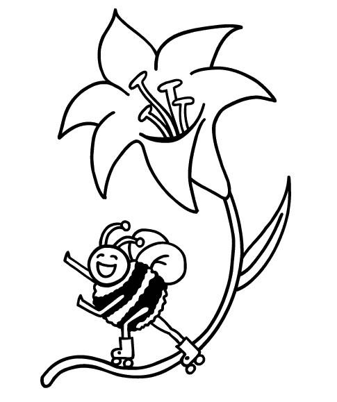 Fisă de colorat cu Insecte albinute de colorat p08