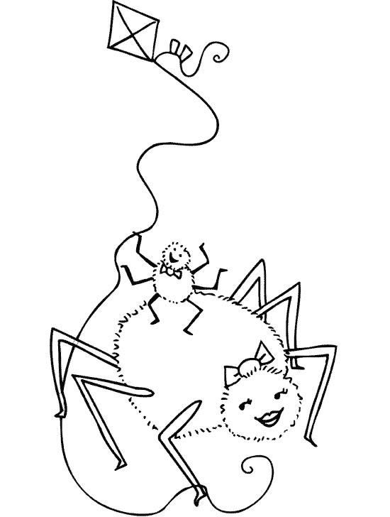 Fisă de colorat cu Insecte paianjeni de colorat p02