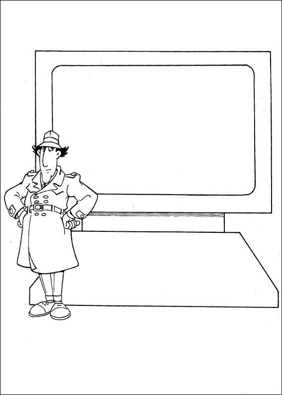Fisă de colorat cu Inspector gadget de colorat p03