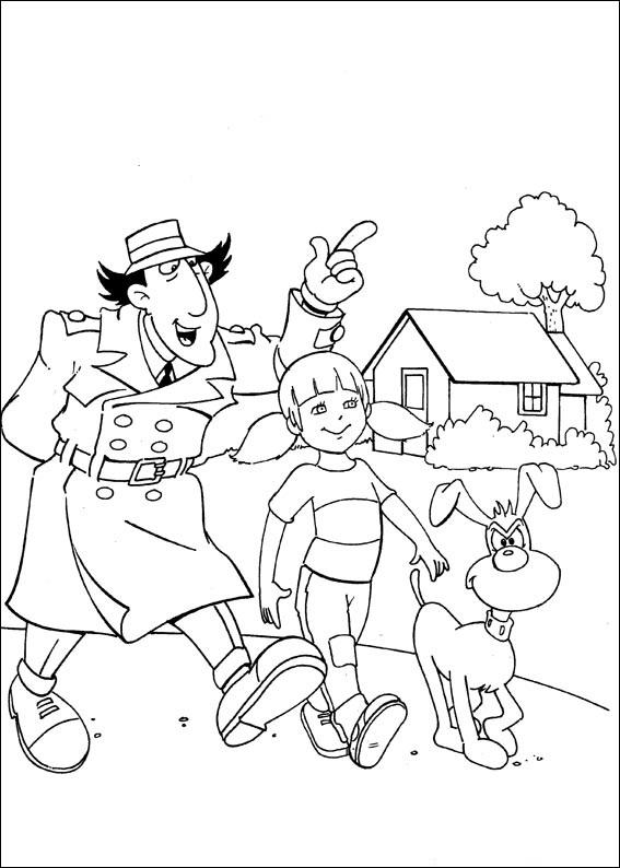 Fisă de colorat cu Inspector gadget de colorat p14