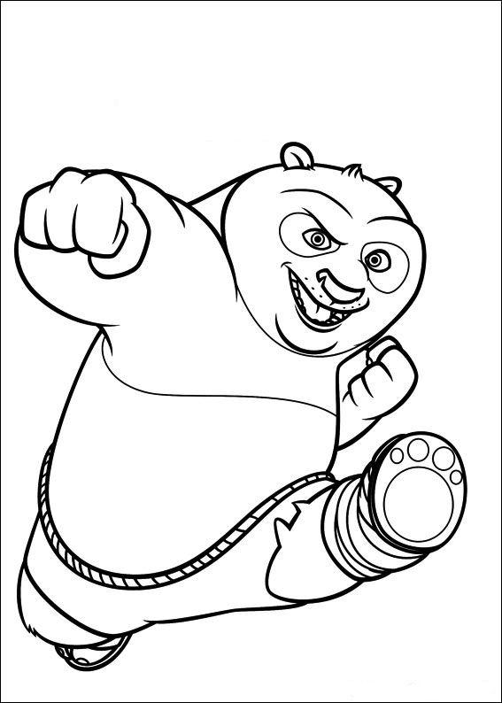 Fisă de colorat cu Kung fu panda de colorat p08