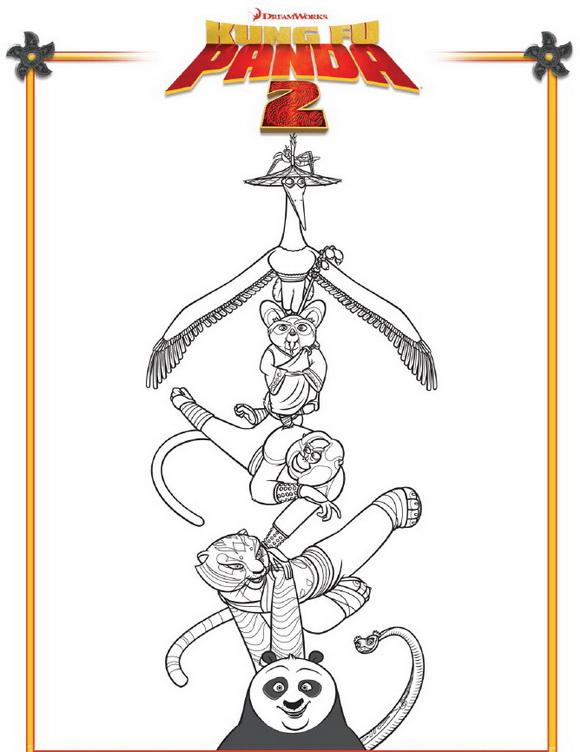 Fisă de colorat cu Kung fu panda de colorat p22